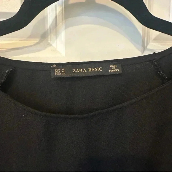 Zara Women’s Boxy Cropped Oversized Flutter Sleeve Minimalistic Coquette Top M - Picture 6 of 6